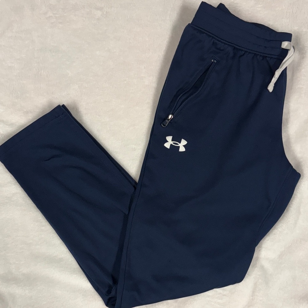 Boy Youth Under Armour Navy Joggers, Large